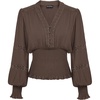 image:imageScarlet Darkness Renaissance Shirt Women Long Sleeve V Neck Peasant TopsChocolate
