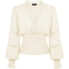 image:imageScarlet Darkness Renaissance Shirt Women Long Sleeve V Neck Peasant TopsCream