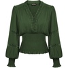 image:imageScarlet Darkness Renaissance Shirt Women Long Sleeve V Neck Peasant TopsDark Green