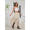image:imageScarlet Darkness Lace Skirt for Women Asymmetrical Flowy Boho Maxi SkirtsBeige