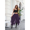 image:imageScarlet Darkness Lace Skirt for Women Asymmetrical Flowy Boho Maxi SkirtsCoffee
