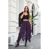 image:imageScarlet Darkness Lace Skirt for Women Asymmetrical Flowy Boho Maxi SkirtsCoffee