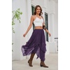 image:imageScarlet Darkness Lace Skirt for Women Asymmetrical Flowy Boho Maxi SkirtsCoffee