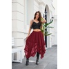 image:imageScarlet Darkness Lace Skirt for Women Asymmetrical Flowy Boho Maxi SkirtsRed