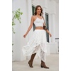 image:imageScarlet Darkness Lace Skirt for Women Asymmetrical Flowy Boho Maxi SkirtsWhite