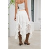 image:imageScarlet Darkness Lace Skirt for Women Asymmetrical Flowy Boho Maxi SkirtsWhite