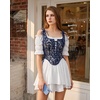 image:imageScarlet Darkness Women Corset Top Renaissance Pirate Costume Boned BustierBlue Print
