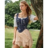 image:imageScarlet Darkness Women Corset Top Renaissance Pirate Costume Boned BustierBlue Print