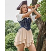 image:imageScarlet Darkness Women Corset Top Renaissance Pirate Costume Boned BustierBlue Print