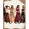 image:imageScarlet Darkness Womens Lace Sheer Long Maxi Skirt A Line Gothic SkirtFriar Brown