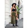 image:imageScarlet Darkness Womens Lace Sheer Long Maxi Skirt A Line Gothic SkirtOlive Green