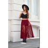 image:imageScarlet Darkness Womens Lace Sheer Long Maxi Skirt A Line Gothic SkirtRed