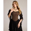 image:imageScarlet Darkness Womens Strapless Tube Corset Bustier LaceUp Crop TopsCoffee