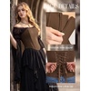 image:imageScarlet Darkness Womens Strapless Tube Corset Bustier LaceUp Crop TopsCoffee