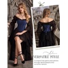 image:imageScarlet Darkness Womens Strapless Tube Corset Bustier LaceUp Crop TopsDark Blue