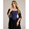 image:imageScarlet Darkness Womens Strapless Tube Corset Bustier LaceUp Crop TopsDark Blue