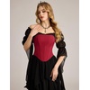 image:imageScarlet Darkness Womens Strapless Tube Corset Bustier LaceUp Crop TopsDark Red