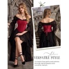 image:imageScarlet Darkness Womens Strapless Tube Corset Bustier LaceUp Crop TopsDark Red