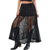 image:imageScarlet Darkness Womens Lace Sheer Long Maxi Skirt A Line Gothic SkirtBlack