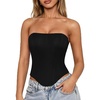 image:imageScarlet Darkness Womens Strapless Tube Corset Bustier LaceUp Crop TopsBlack