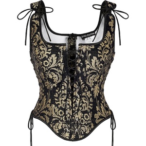 image:imageScarlet Darkness Women Corset Top Renaissance Pirate Costume Boned BustierBlackgold
