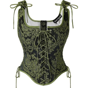 image:imageScarlet Darkness Women Corset Top Renaissance Pirate Costume Boned BustierBlackgreen