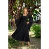 image:imageScarlet Darkness Renaissance Costume Women Bell Sleeve Medieval Dress MaxiBlack
