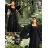 image:imageScarlet Darkness Renaissance Costume Women Bell Sleeve Medieval Dress MaxiBlack
