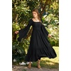 image:imageScarlet Darkness Renaissance Costume Women Bell Sleeve Medieval Dress MaxiBlack