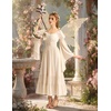 image:imageScarlet Darkness Renaissance Costume Women Bell Sleeve Medieval Dress MaxiCream