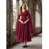 image:imageScarlet Darkness Renaissance Costume Women Maxi Witch Fairy Corset DressWine