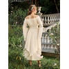 image:imageScarlet Darkness Renaissance Costume Women Medieval Bell Sleeve Maxi DressApricot