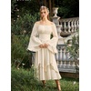 image:imageScarlet Darkness Renaissance Costume Women Medieval Bell Sleeve Maxi DressApricot