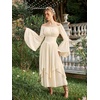 image:imageScarlet Darkness Renaissance Costume Women Medieval Bell Sleeve Maxi DressApricot