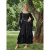 image:imageScarlet Darkness Renaissance Costume Women Medieval Bell Sleeve Maxi DressBlack