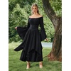 image:imageScarlet Darkness Renaissance Costume Women Medieval Bell Sleeve Maxi DressBlack