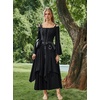 image:imageScarlet Darkness Renaissance Costume Women Medieval Bell Sleeve Maxi DressBlack