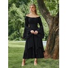 image:imageScarlet Darkness Renaissance Costume Women Medieval Bell Sleeve Maxi DressBlack
