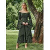 image:imageScarlet Darkness Renaissance Costume Women Medieval Bell Sleeve Maxi DressOlive Green