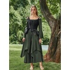 image:imageScarlet Darkness Renaissance Costume Women Medieval Bell Sleeve Maxi DressOlive Green