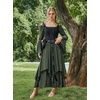 image:imageScarlet Darkness Renaissance Costume Women Medieval Bell Sleeve Maxi DressOlive Green