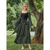 image:imageScarlet Darkness Renaissance Costume Women Medieval Bell Sleeve Maxi DressOlive Green