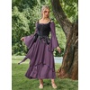 image:imageScarlet Darkness Renaissance Costume Women Medieval Bell Sleeve Maxi DressPurple