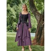 image:imageScarlet Darkness Renaissance Costume Women Medieval Bell Sleeve Maxi DressPurple