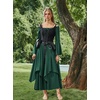image:imageScarlet Darkness Renaissance Costume Women Medieval Bell Sleeve Maxi DressVerdant Green