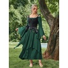 image:imageScarlet Darkness Renaissance Costume Women Medieval Bell Sleeve Maxi DressVerdant Green