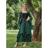 image:imageScarlet Darkness Renaissance Costume Women Medieval Bell Sleeve Maxi DressVerdant Green