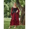 image:imageScarlet Darkness Renaissance Costume Women Medieval Bell Sleeve Maxi DressWine