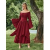 image:imageScarlet Darkness Renaissance Costume Women Medieval Bell Sleeve Maxi DressWine