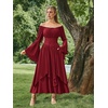 image:imageScarlet Darkness Renaissance Costume Women Medieval Bell Sleeve Maxi DressWine